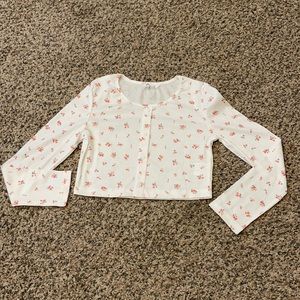 SHEIN Floral Button Front Longsleeve Top